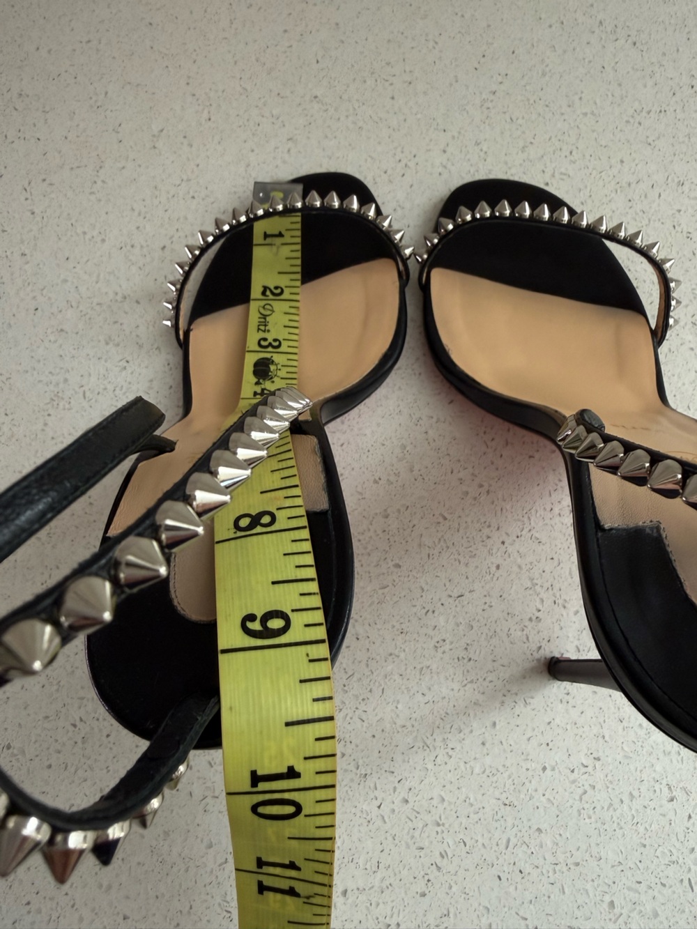 Christian Louboutin So Me Studded Black Leather Sandals Size EU 39 US 9 - Picture 5 of 8